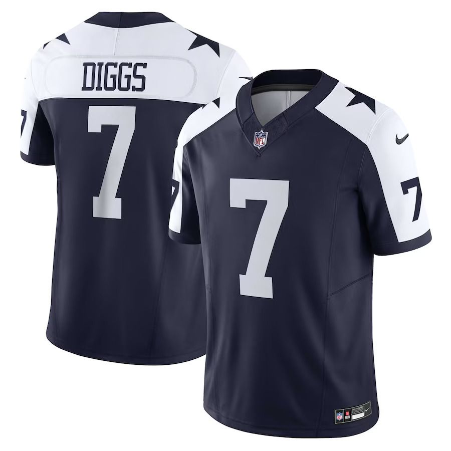 Men Dallas Cowboys #7 Trevon Diggs Nike Navy Vapor F.U.S.E. Limited NFL Jerseys